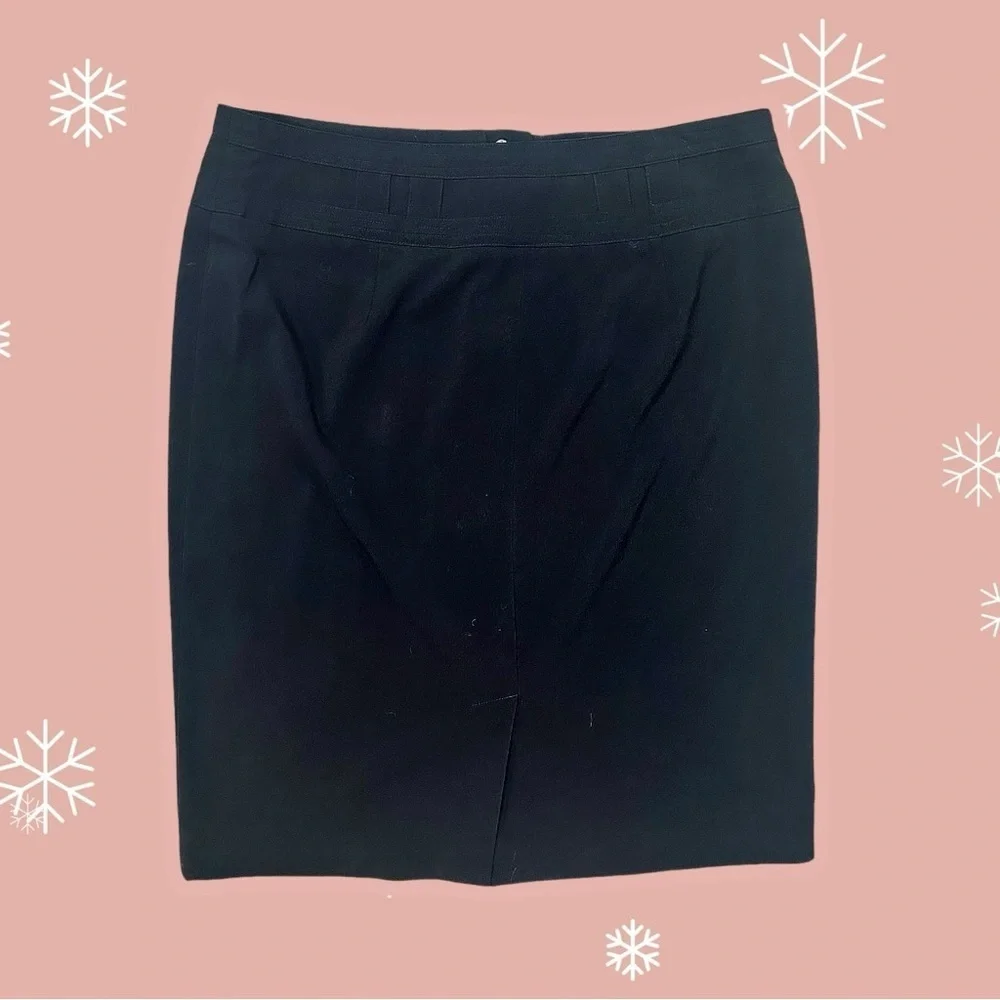 Sandro Sportswear Black Midi Pencil Skirt With Zip Fly & Belt Loops Size 12